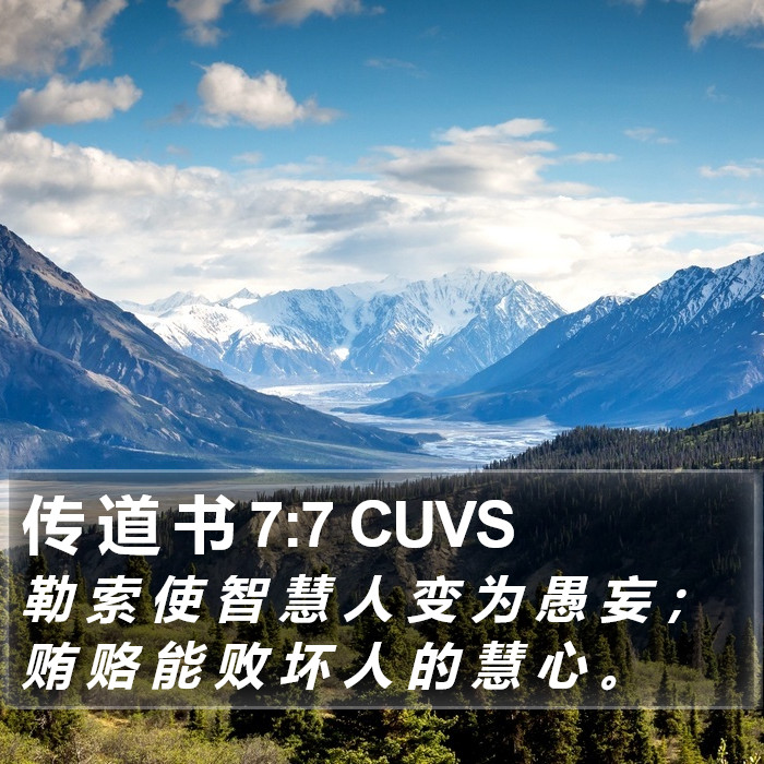 传 道 书 7:7 CUVS Bible Study