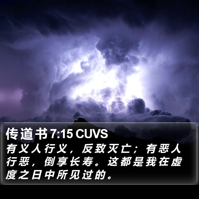 传 道 书 7:15 CUVS Bible Study