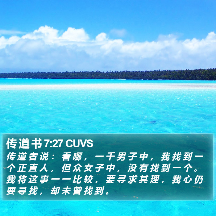 传 道 书 7:27 CUVS Bible Study