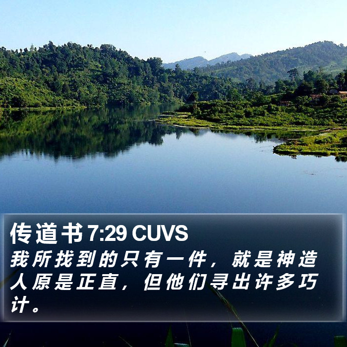 传 道 书 7:29 CUVS Bible Study