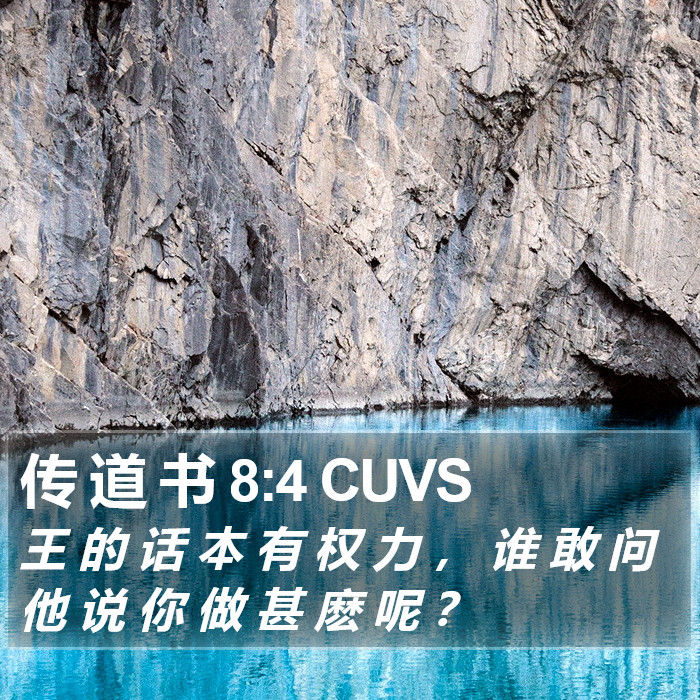 传 道 书 8:4 CUVS Bible Study