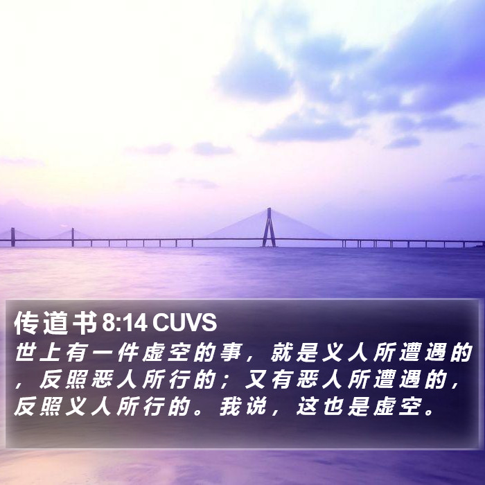 传 道 书 8:14 CUVS Bible Study