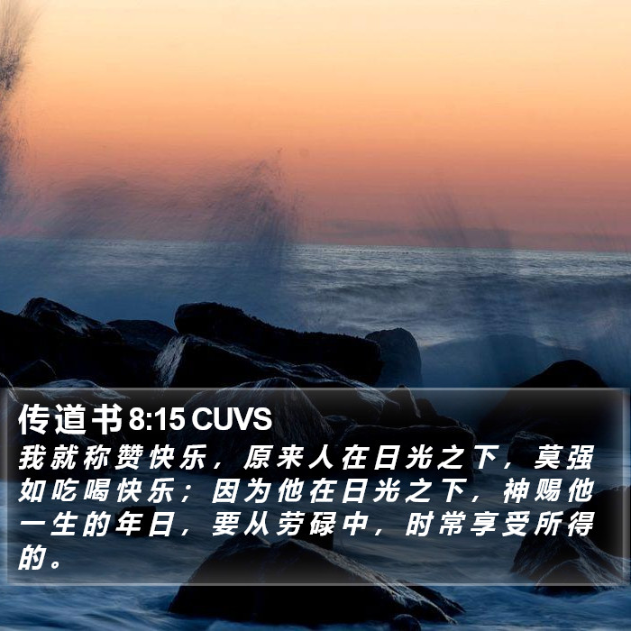 传 道 书 8:15 CUVS Bible Study