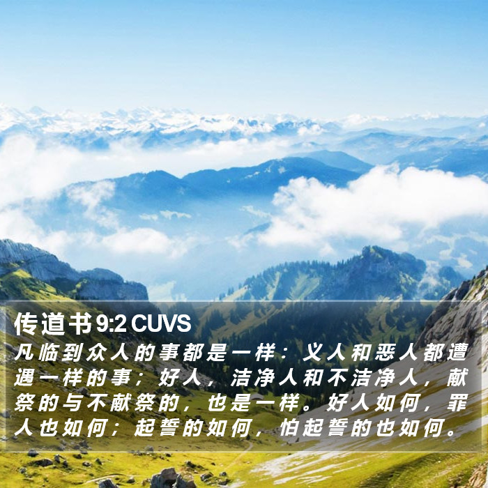 传 道 书 9:2 CUVS Bible Study