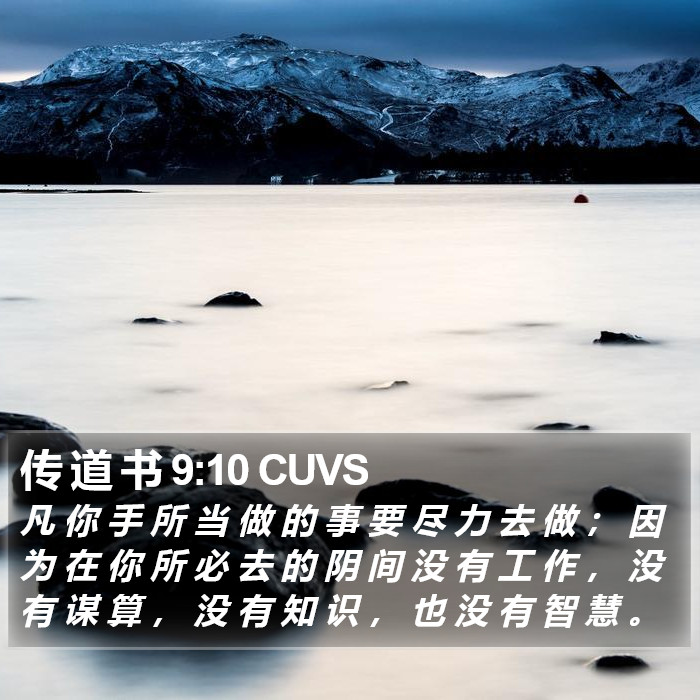 传 道 书 9:10 CUVS Bible Study