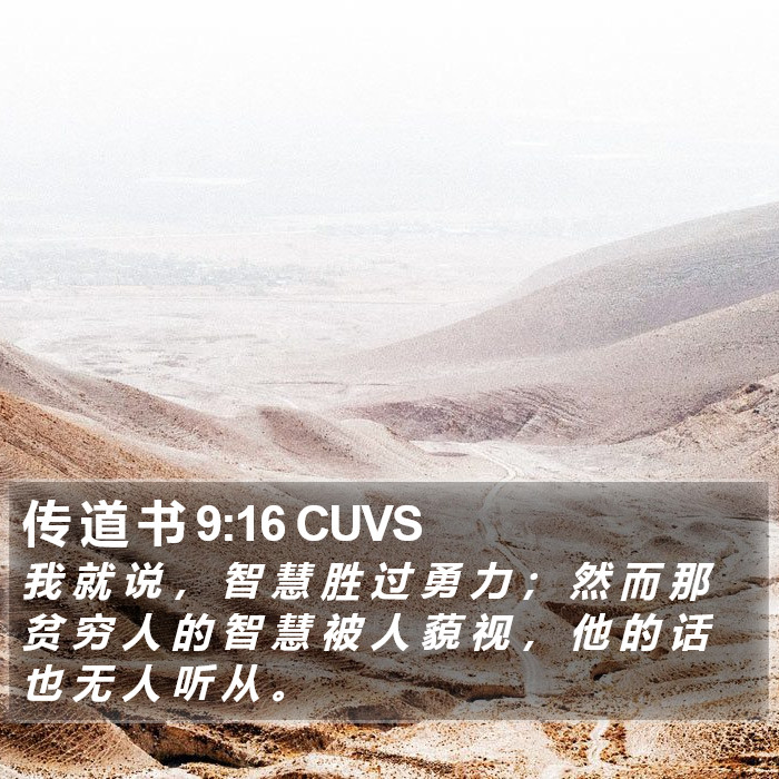 传 道 书 9:16 CUVS Bible Study