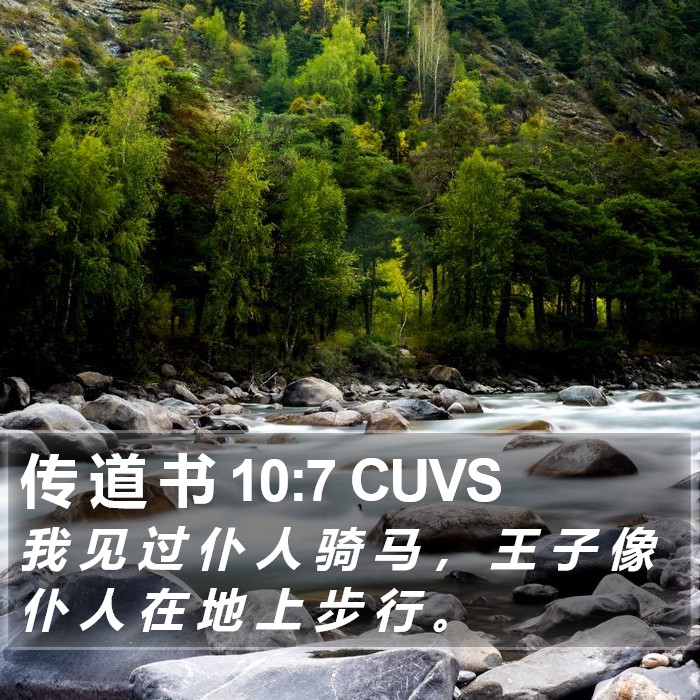 传 道 书 10:7 CUVS Bible Study