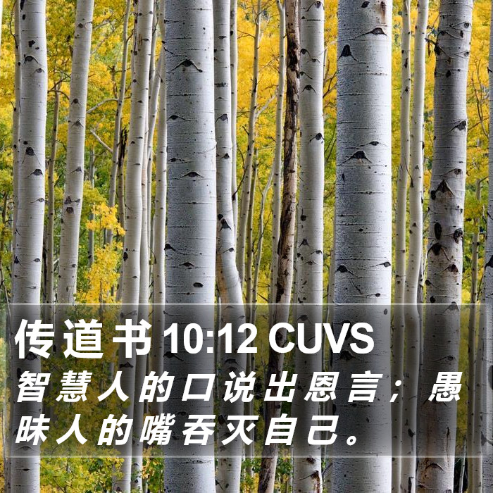 传 道 书 10:12 CUVS Bible Study