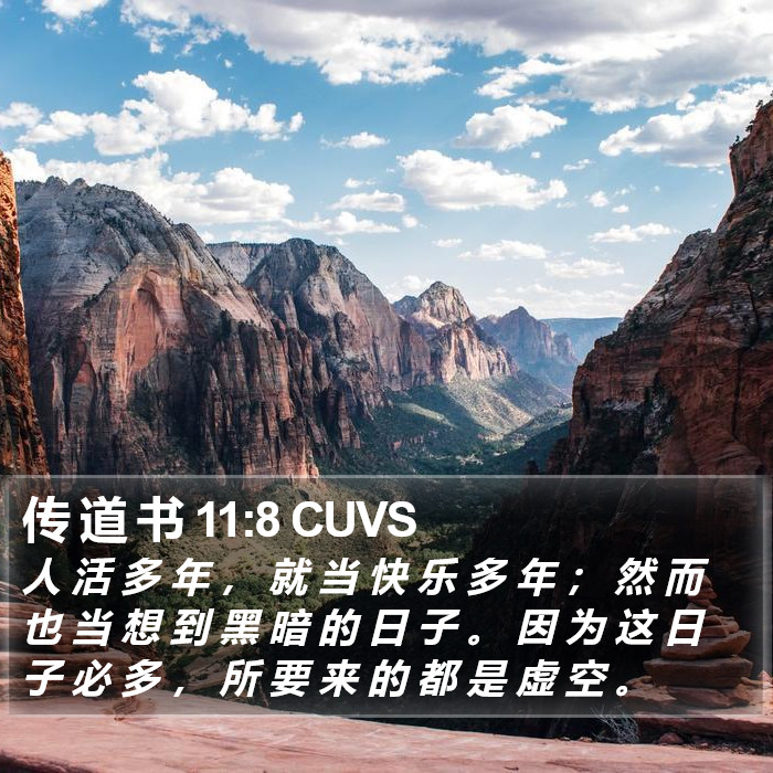 传 道 书 11:8 CUVS Bible Study