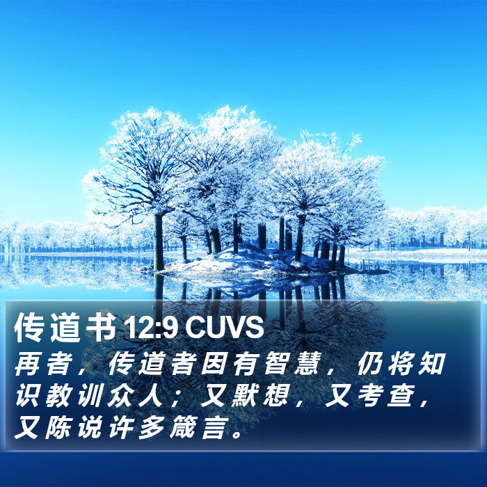 传 道 书 12:9 CUVS Bible Study