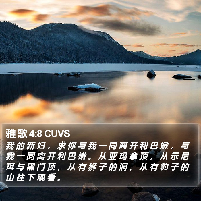 雅 歌 4:8 CUVS Bible Study