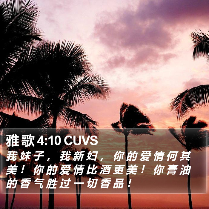 雅 歌 4:10 CUVS Bible Study