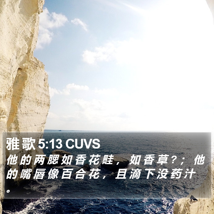 雅 歌 5:13 CUVS Bible Study