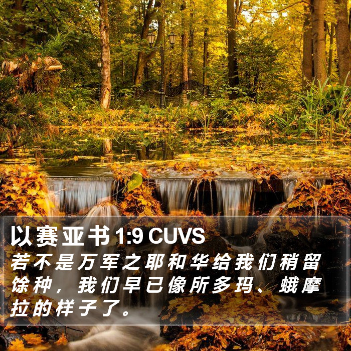 以 赛 亚 书 1:9 CUVS Bible Study