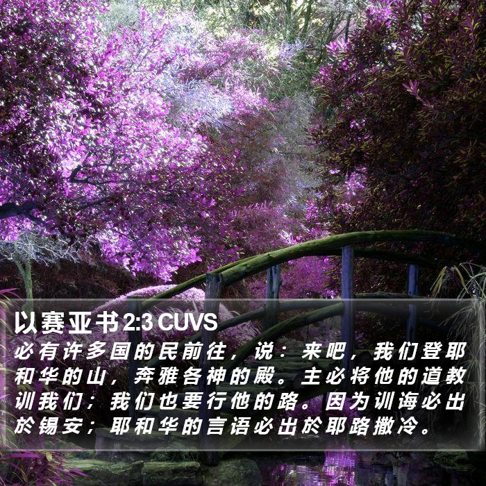 以 赛 亚 书 2:3 CUVS Bible Study