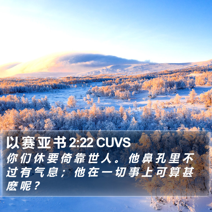 以 赛 亚 书 2:22 CUVS Bible Study