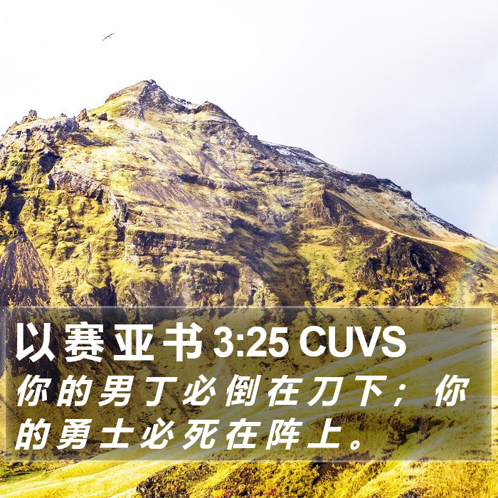 以 赛 亚 书 3:25 CUVS Bible Study