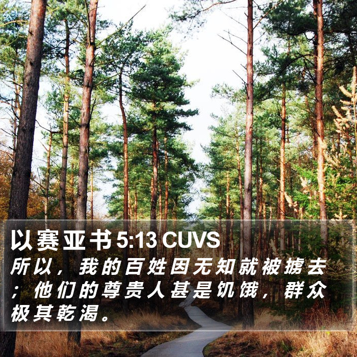 以 赛 亚 书 5:13 CUVS Bible Study