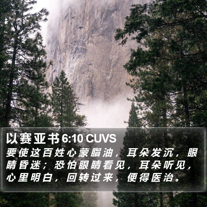 以 赛 亚 书 6:10 CUVS Bible Study