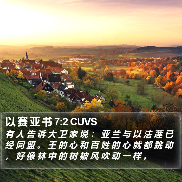 以 赛 亚 书 7:2 CUVS Bible Study