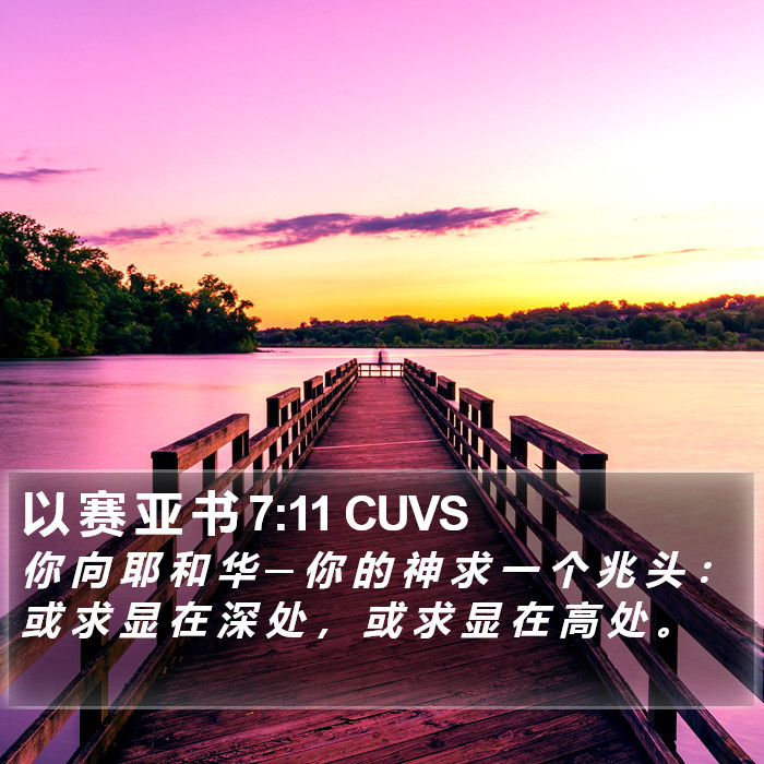 以 赛 亚 书 7:11 CUVS Bible Study