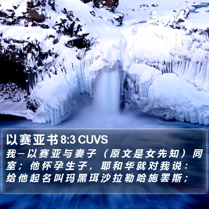 以 赛 亚 书 8:3 CUVS Bible Study