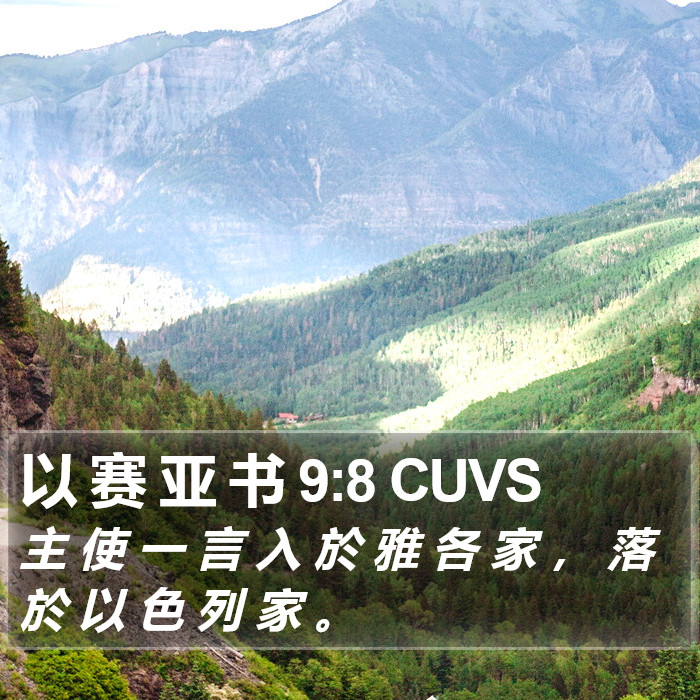 以 赛 亚 书 9:8 CUVS Bible Study