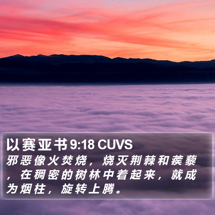 以 赛 亚 书 9:18 CUVS Bible Study