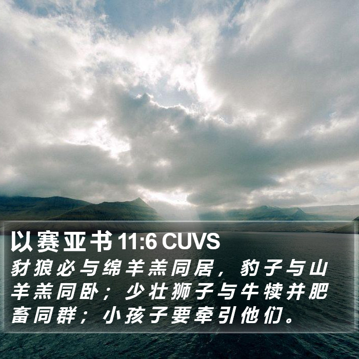 以 赛 亚 书 11:6 CUVS Bible Study