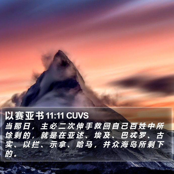 以 赛 亚 书 11:11 CUVS Bible Study