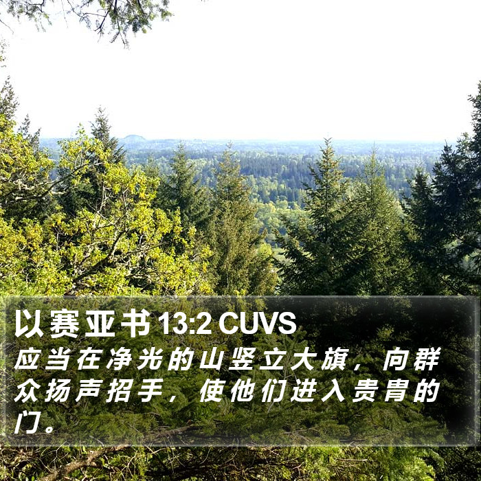 以 赛 亚 书 13:2 CUVS Bible Study