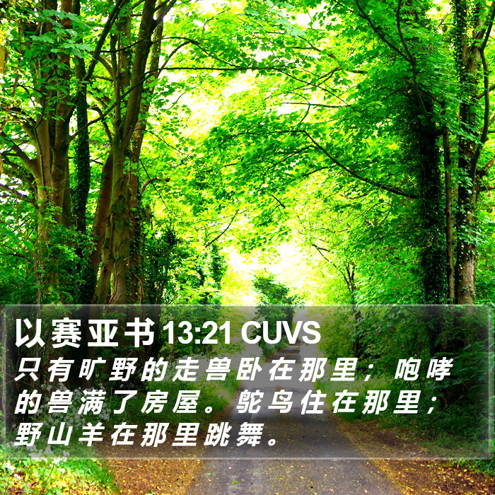 以 赛 亚 书 13:21 CUVS Bible Study