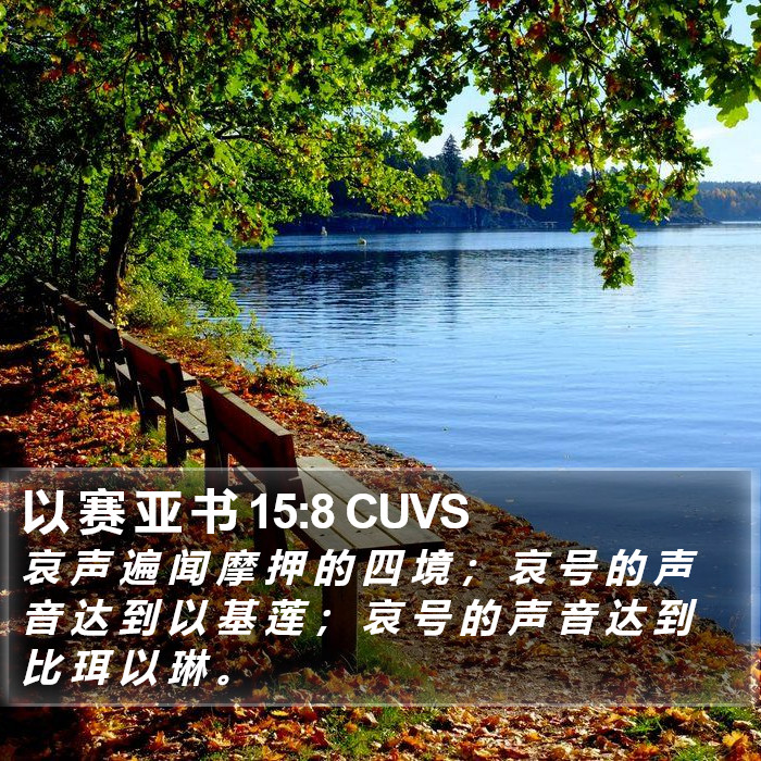 以 赛 亚 书 15:8 CUVS Bible Study