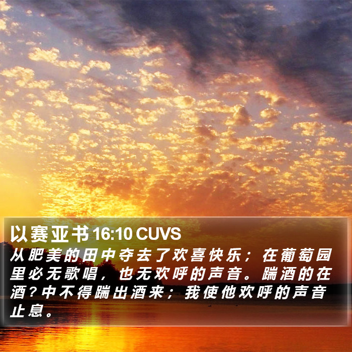 以 赛 亚 书 16:10 CUVS Bible Study