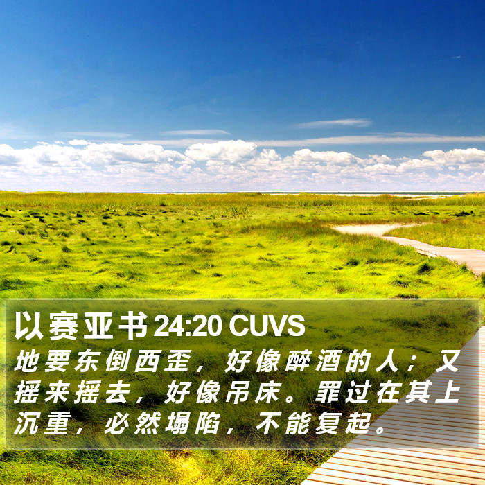 以 赛 亚 书 24:20 CUVS Bible Study