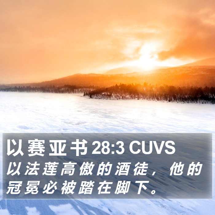 以 赛 亚 书 28:3 CUVS Bible Study