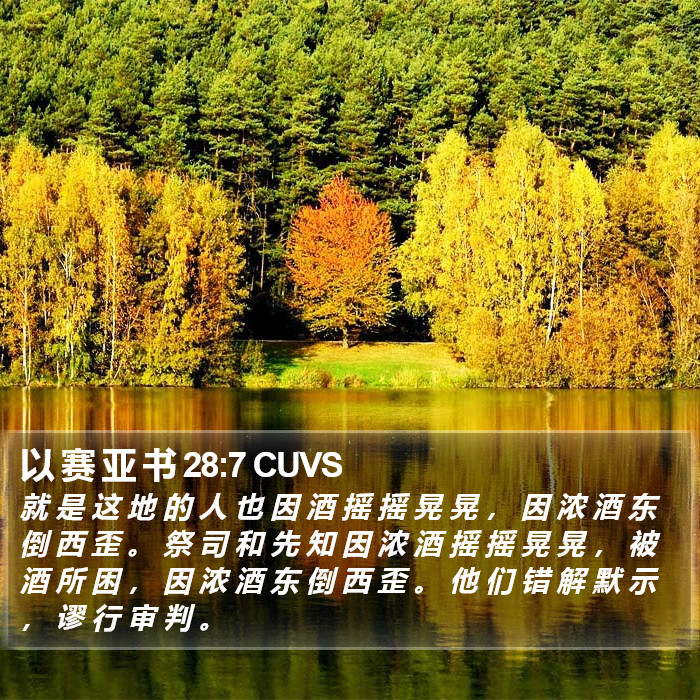 以 赛 亚 书 28:7 CUVS Bible Study