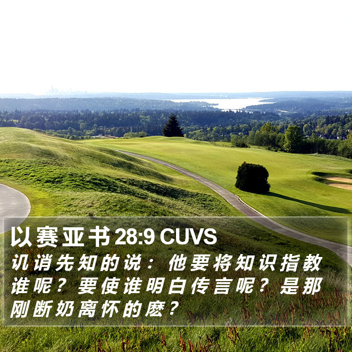 以 赛 亚 书 28:9 CUVS Bible Study