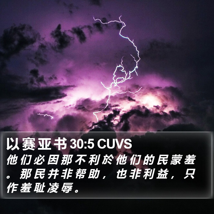 以 赛 亚 书 30:5 CUVS Bible Study