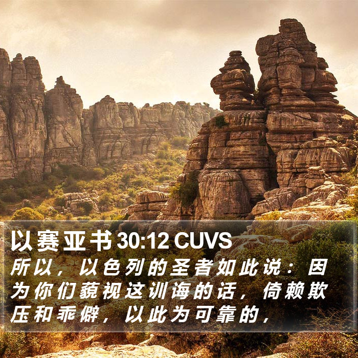 以 赛 亚 书 30:12 CUVS Bible Study