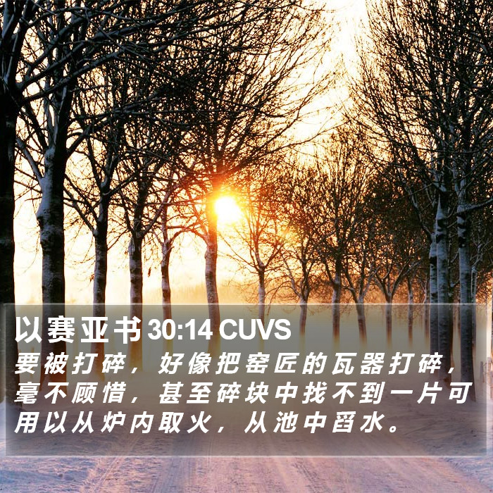 以 赛 亚 书 30:14 CUVS Bible Study