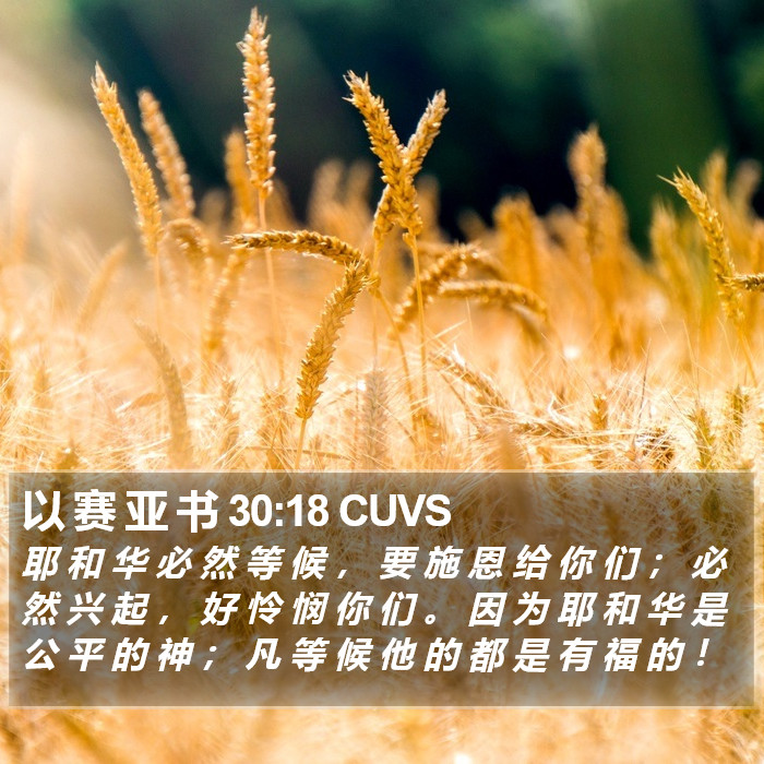 以 赛 亚 书 30:18 CUVS Bible Study