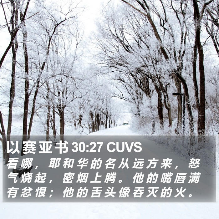 以 赛 亚 书 30:27 CUVS Bible Study