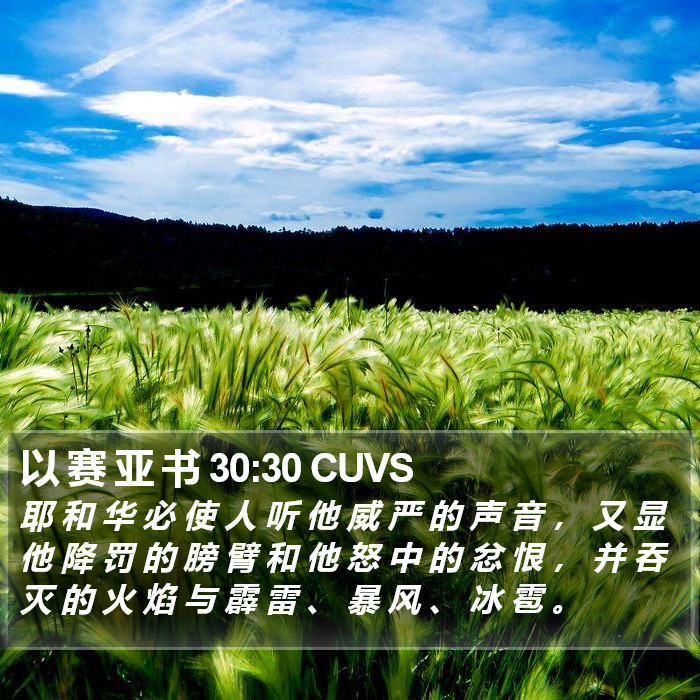 以 赛 亚 书 30:30 CUVS Bible Study