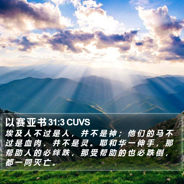 以 赛 亚 书 31:3 CUVS Bible Study