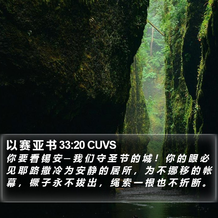 以 赛 亚 书 33:20 CUVS Bible Study