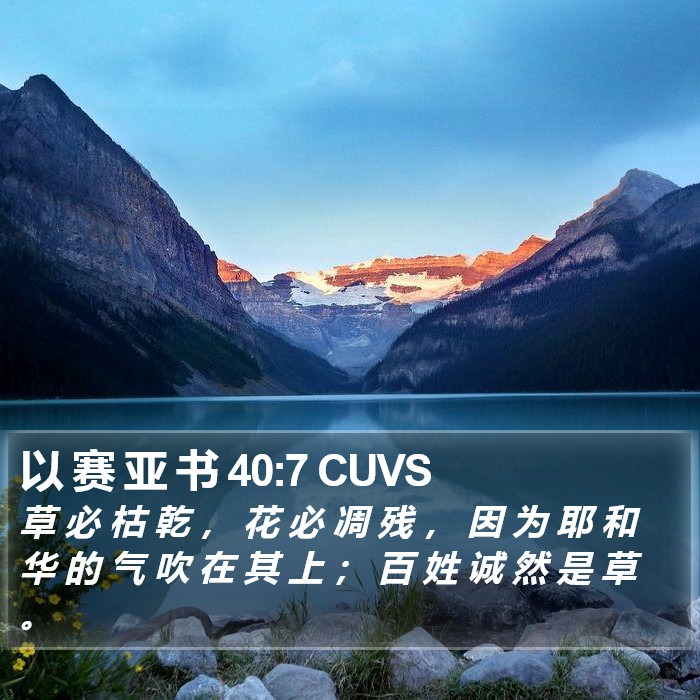 以 赛 亚 书 40:7 CUVS Bible Study