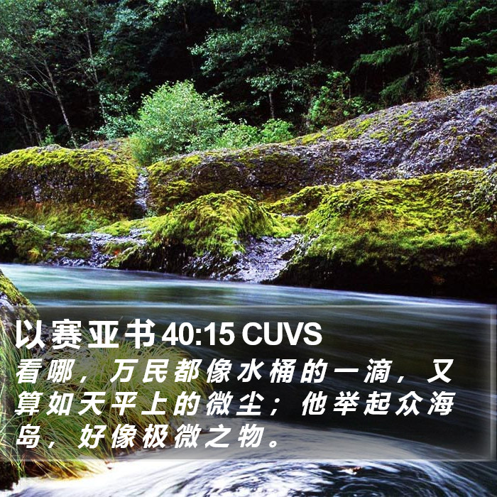 以 赛 亚 书 40:15 CUVS Bible Study