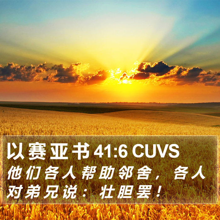 以 赛 亚 书 41:6 CUVS Bible Study