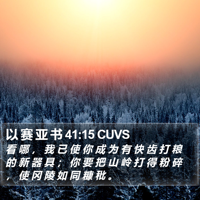 以 赛 亚 书 41:15 CUVS Bible Study